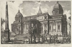 Santa Maria Maggiore te Roma
Vista da fachada traseira da Basílica de S. Maria Maggiore (título sobre o objecto)
Gezichten op Rome (título da série)
Vistas de Roma desenhadas e gravadas pelo arquitecto Giambattista Piranesi Ve(nez)iano (título da série) de Giovanni Battista Piranesi