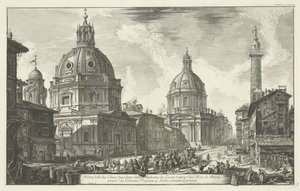 Santa Maria di Loreto en de Santissimo Nome di Maria te Rome Vista das duas igrejas (...) (título no objeto) Gezichten op Rome (título da série) Vistas de Roma projetadas e gravadas pelo arquiteto Giambattista Piranesi Ve (nez) iano (título da série) de Giovanni Battista Piranesi