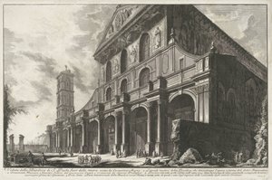 Sint-Paulus buiten de Muren te Rome Vista da Basílica de São Paulo fora dos muros, construída por Constantino, o Grande (título no objeto) Gezichten op Rome (título da série) Vistas de Roma projetadas e gravadas pelo arquiteto Giambattista Piranesi Ve (nez de Giovanni-Battista Piranesi