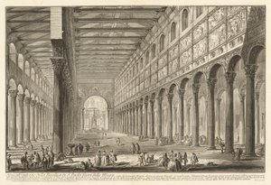 Vista interior da Basílica de São Paulo Extramuros de Giovanni Battista Piranesi