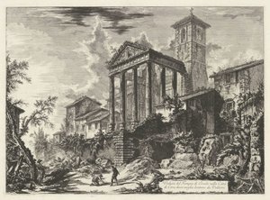 Tempel van Hércules te Cori Vista do Templo de Hércules na cidade de Cora, a dezesseis quilômetros de Velletri (título do objeto) Gezichten op Rome (título da série) Vistas de Roma projetadas e gravadas pelo arquiteto de Giambattista Piranesi Ve (nez) iano de Giovanni Battista Piranesi