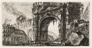 O Arco de Rimini construído por Augusto, placa 17 de Algumas Vistas dos Arcos do Triunfo e outros monumentos de Giovanni Battista Piranesi