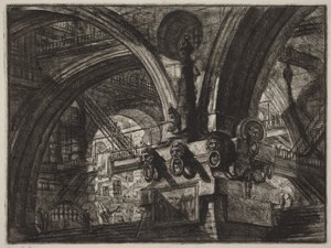 O cais com um candeeiro de Giovanni Battista Piranesi