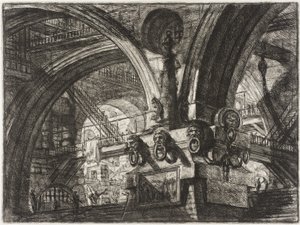 O cais com uma lâmpada de Giovanni Battista Piranesi