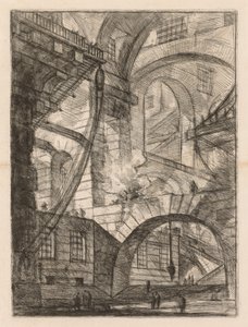 As Prisões: Uma Perspectiva dos Arcos com Fogo de Fumaça, 1745-1750. de Giovanni Battista Piranesi