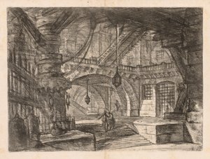 As prisões: um amplo salão com lanternas de Giovanni Battista Piranesi