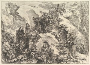 Os esqueletos, de Grotteschi Grotesques, ca. 1748 de Giovanni Battista Piranesi
