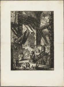 Die Treppe mit Trophäen, Platte 8 aus Imaginäre Gefängnisse von Giovanni-Battista Piranesi