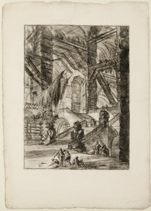 A Escadaria com Troféus, placa 8 de Prisões Imaginárias de Giovanni Battista Piranesi