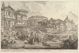 O porto menor, chamado Porto di Ripetta Vista do porto de Ripetta, ca. 1753 de Giovanni Battista Piranesi