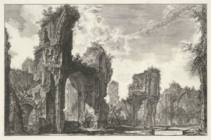 Thermen de Caracalla em Roma Ruínas de Sisto, ou ambos do grande salão das Termas Antoninas (título no objeto) Gezichten op Rome (título da série) Vistas de Roma projetadas e gravadas pelo arquiteto Giambattista Piranesi Ve (nez) iano (título da série) de Giovanni Battista Piranesi