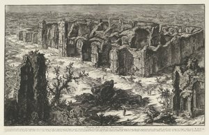 Thermen de Caracalla em Roma Ruínas das Termas Antoninas (título no objeto) Gezichten op Rome (título da série) Vistas de Roma projetadas e gravadas pelo arquiteto Giambattista Piranesi Ve (nez) iano (título da série) de Giovanni-Battista Piranesi