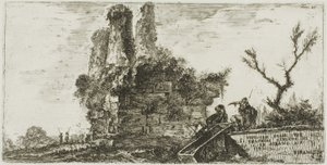 Túmulo dos três irmãos Curiatii em Albano, placa 27 de Algumas Vistas dos Arcos do Triunfo e outros monumentos de Giovanni-Battista Piranesi