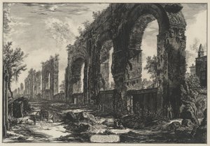 Vestígios dos aquedutos neronianos (de: Vedute di Roma) de Giovanni Battista Piranesi