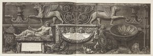 "Vasos, castiçais, cisternas, sarcófagos...", página de rosto do vol. EU de Giovanni Battista Piranesi
