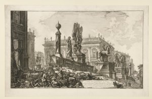 Vista do Campidoglio, de lado, de Vedute di Roma de Giovanni Battista Piranesi