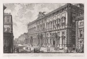 Vista do Palazzo Construído no Quirinal para o Secretário dos Breves e do Conselho Sagrado), de Vedute di Roma de Giovanni-Battista Piranesi