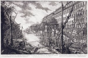 Vista do Porto de Ripa Grande, por volta de 1760 de Giovanni Battista Piranesi