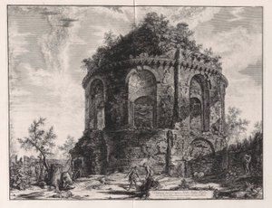 Vista do chamado Templo da Tosse na Via Tiburtina, a uma milha de Tivoli), de Vedute di Roma (Vistas de Roma) de Giovanni Battista Piranesi