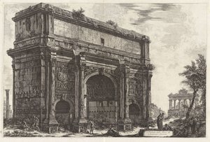 Vista do Arco de Septímio Severo, de Vedute di Roma de Giovanni Battista Piranesi