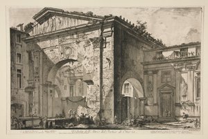Vista do átrio do pórtico de Octávia, de Vedute di Roma de Giovanni Battista Piranesi