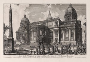Vista da fachada traseira da Basílica de Santa Maria Maggiore, de Vedute di Roma (Vistas de Roma) de Giovanni Battista Piranesi