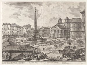 Veduta della Piazza della Rotunda (Vista da Piazza della Rotunda [com o Panteão ao fundo]), de Views of Rome de Giovanni Battista Piranesi