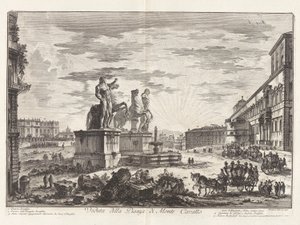 Vista da Piazza di Monte Cavallo (Vista da Piazza di Monte Cavallo [agora a Piazza del Quirinale com o Palácio Quirinal]), de Vedute di Roma (Vistas de Roma) de Giovanni-Battista Piranesi