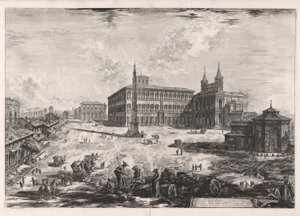 Veduta della Piazza, e Basílica de S. Giovanni em Laterano (Vista da Praça, e Basílica de San Giovanni em Laterano), de Views of Rome de Giovanni Battista Piranesi