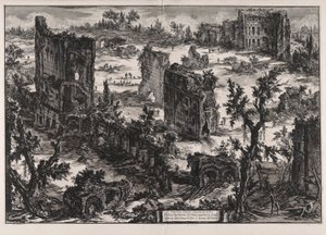 Veduta delle Terme di Tito (Vista das Termas de Tito), de Vedute di Roma (Vistas de Roma) de Giovanni Battista Piranesi