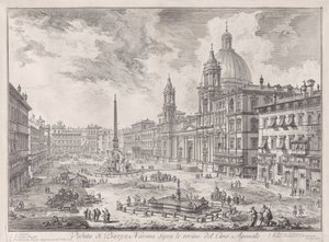 Vista da Piazza Navona sobre as ruínas do Circo Agonal, de Vedute di Roma (Vistas de Roma) de Giovanni Battista Piranesi