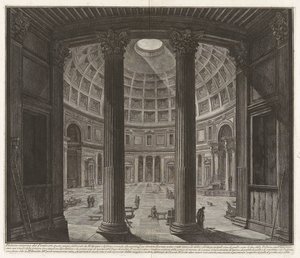 Vista interior do Panteão..., de «Vistas de Roma» de Giovanni Battista Piranesi