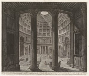 Vista interior do Pantheon de Giovanni-Battista Piranesi