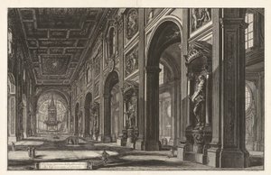 Veduta interna della Basilica di S. Giovanni Laterano (Vista Interior da Basílica de San Giovanni Laterano), de Views of Rome de Giovanni Battista Piranesi