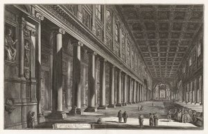 Vista Interior da Basílica de Santa Maria Maggiore, de Views of Rome de Giovanni-Battista Piranesi