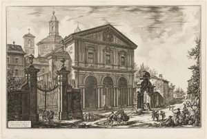 Vista da Basílica de San Sebastiano fuori delle mura [St. Sebastião fora dos muros] na Via Ápia, de Vistas de Roma de Giovanni Battista Piranesi