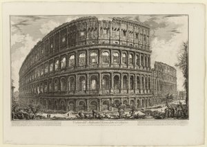 Vista do Anfiteatro Flaviano, chamado Coliseu, de Vistas de Roma de Giovanni Battista Piranesi
