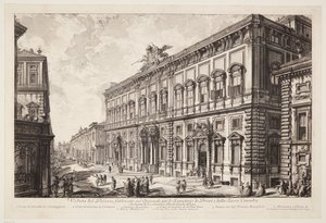 Vista do Palazzo della Consulta no Quirinal, sede do secretariado papal de Giovanni Battista Piranesi