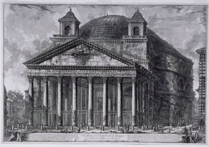 Vista do Panteão de Agripa, c.1761 (gravuras) de Giovanni Battista Piranesi