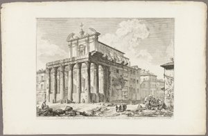 Vista do Templo de Antonino e Faustina no Fórum Romano, de Vistas de Roma de Giovanni Battista Piranesi