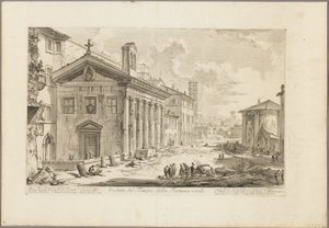 Vista do Templo de Fortuna Virilis. Agora a igreja armênia de S. Maria Egiziaca, de Vistas de Roma de Giovanni Battista Piranesi