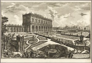 Vista da Villa de Sua Eminência Cardeal Alessandro Albani, fora da Porta Salaria, de Vistas de Roma de Giovanni Battista Piranesi