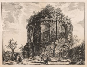 Vistas de Roma: O chamado Templo da Tosse, perto de Tivoli, 1763. de Giovanni Battista Piranesi