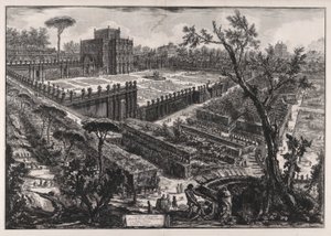 Villa Panfili fora da Porta S. Pancrazio (Villa Pamphilj fora da Porta San Pancrazio), de Views of Rome de Giovanni Battista Piranesi