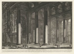 Voorportaal van het Pantheon te Rome
Vista interior do Pronao del Pantheon (título sobre o objecto)
Gezichten op Rome (título da série)
Vistas de Roma desenhadas e gravadas pelo arquitecto Giambattista Piranesi Ve(nez)iano (título da série) de Giovanni Battista Piranesi