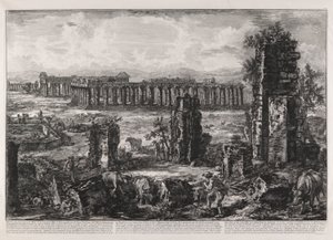 Vista do que resta das Muralhas A. do de Giovanni-Battista Piranesi