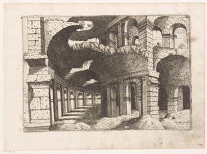 Gezicht no Coliseu de Roma Colossaei ro pros.us (título no objeto) Ruínas romanas (título da série) Alguns Monumentos Importantes da Antiguidade Romana (...) (título da série)