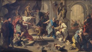 Hannibal jurando inimizade eterna aos romanos, c.1723 (óleo sobre tela) de Giovanni Battista Pittoni