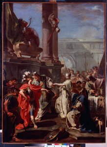 O sacrifício de Polyxene (O Sacrifício de Polyxene). Imolação de Polyxene par Neoptoleme, herói grego sur le tombeau d