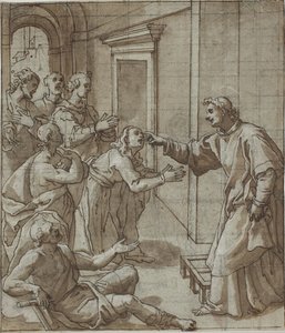 São Lourenço curando os cegos de Giovanni Battista Pozzi